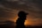 person's silhouette during golden hour