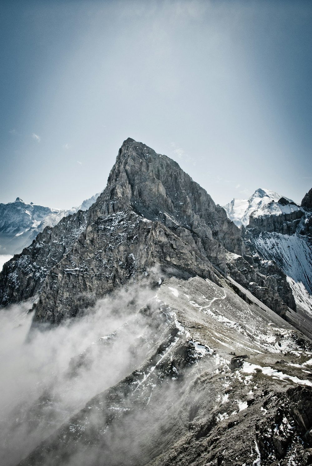 mountain covered with snow