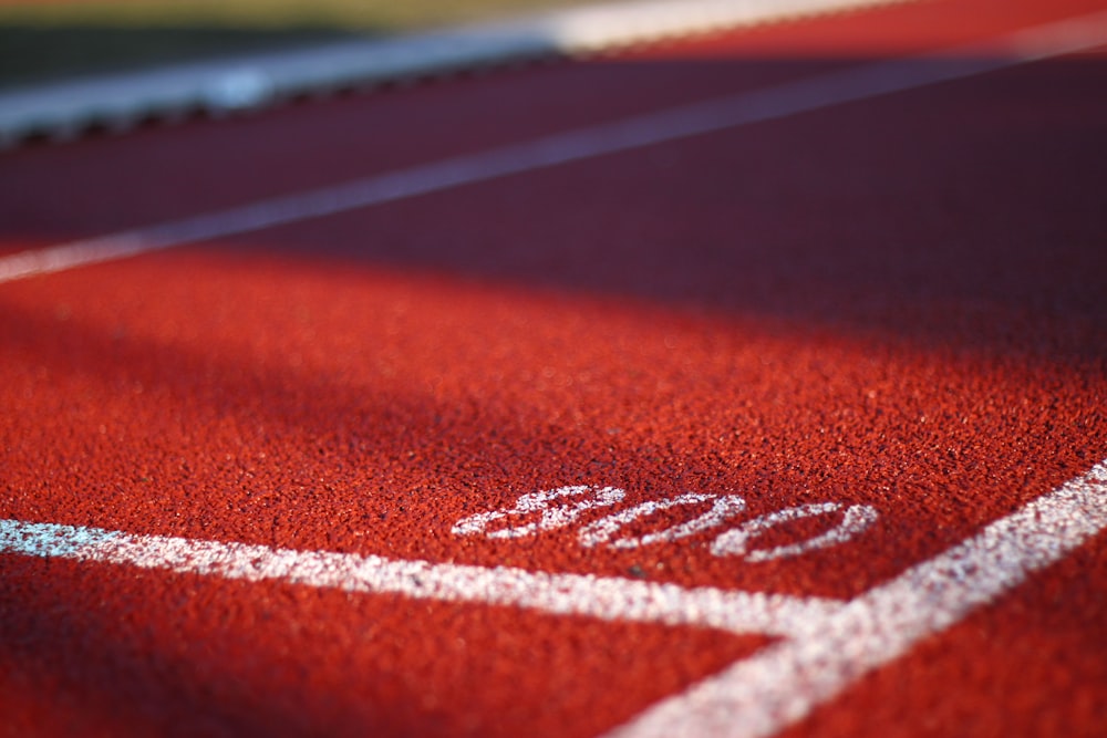 low angle photography of track field