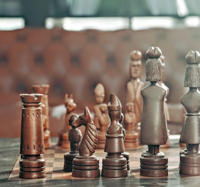 selective focus photography of chess pieces