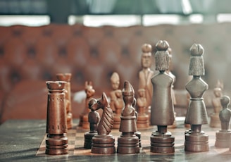 selective focus photography of chess pieces