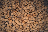 A stunning display of freshly cut firewood stacked neatly.