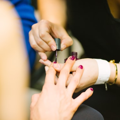 person doing manicure