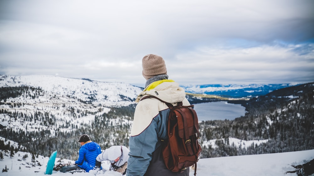 man standing on snowfield