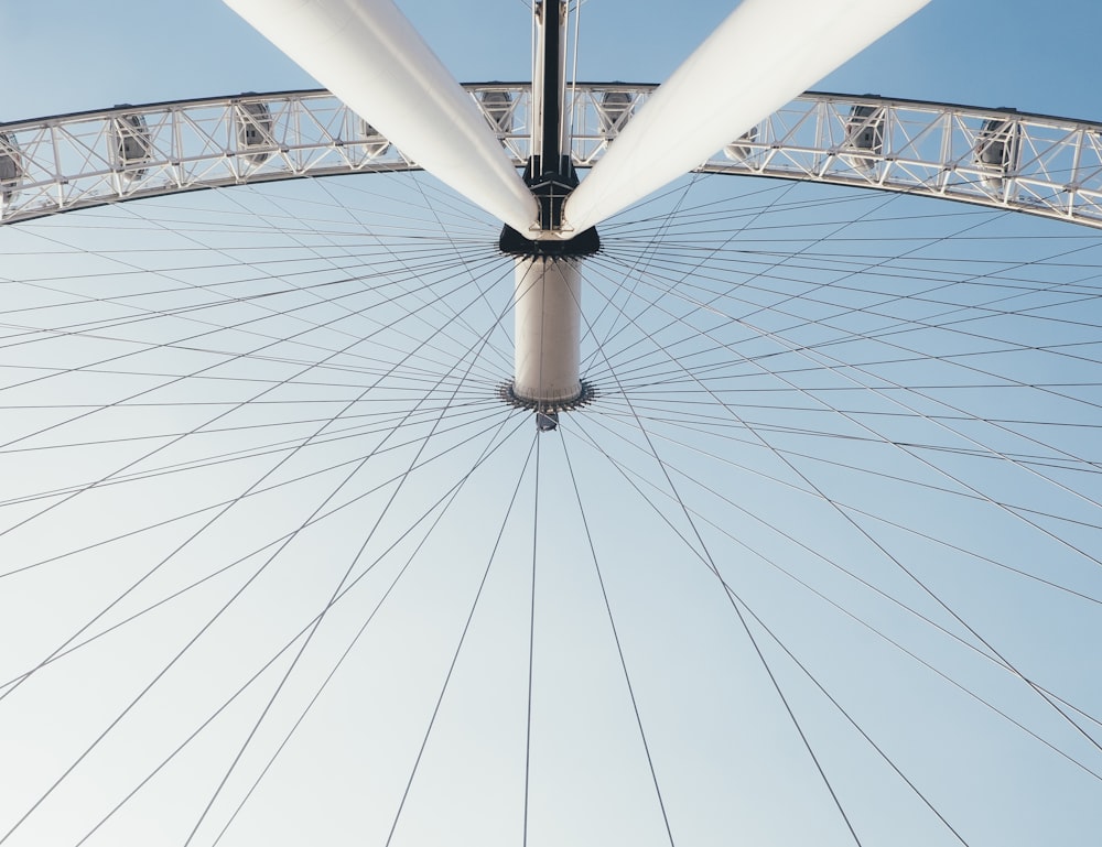 white and black Ferris wheel during day