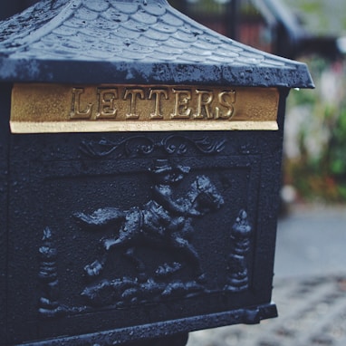 black man riding horse emboss-printed mail box