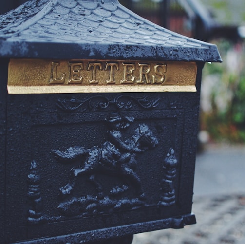 black man riding horse emboss-printed mail box