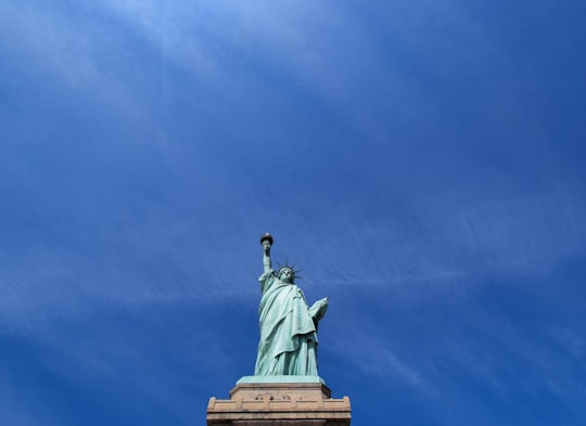 worms eye view of Statue of Liberty in Statue of Liberty National Monument United States