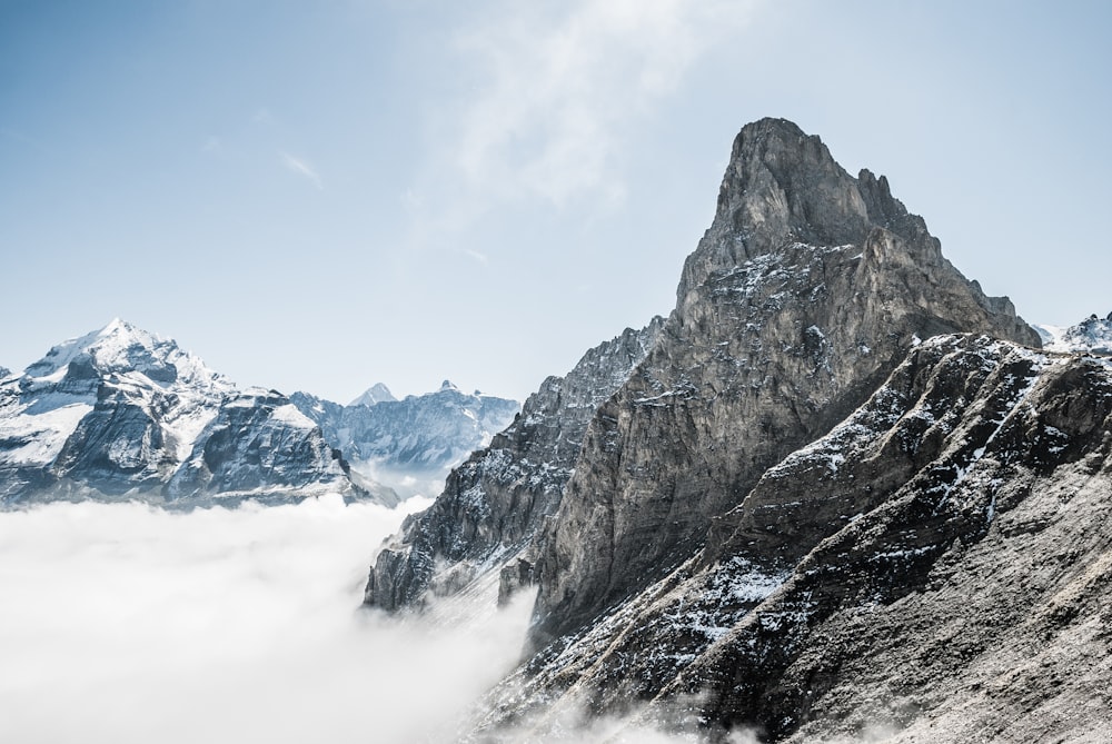 gray rock mountains at daytime