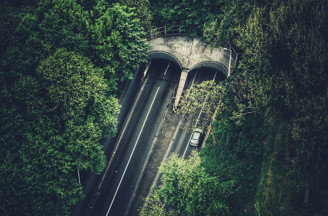 bird's eye view of tunnel