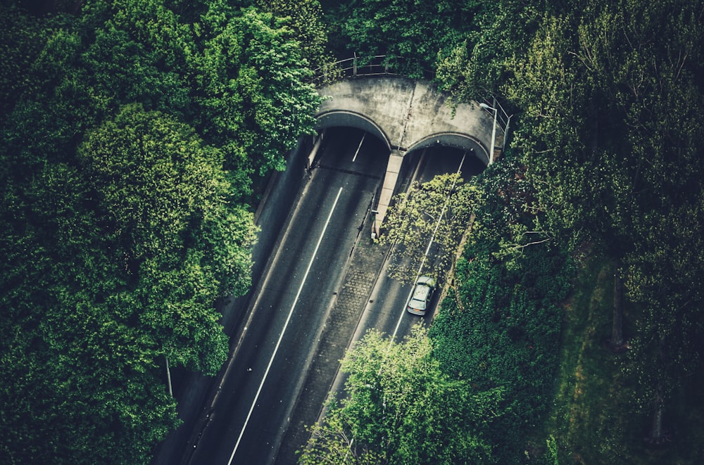 bird's eye view of tunnel