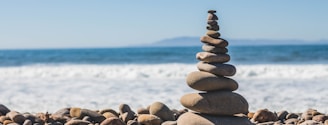 stack rock on seashore