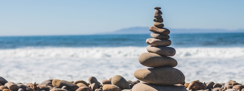 stack rock on seashore