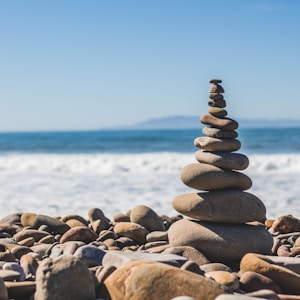 stack rock on seashore