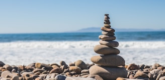 stack rock on seashore