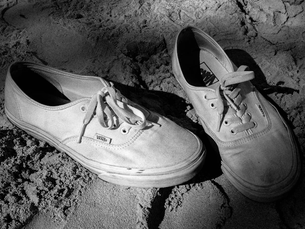 Lightweight canvas sneakers with colorful laces resting on a sunny park bench.