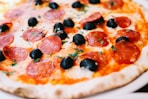 close shot of pizza