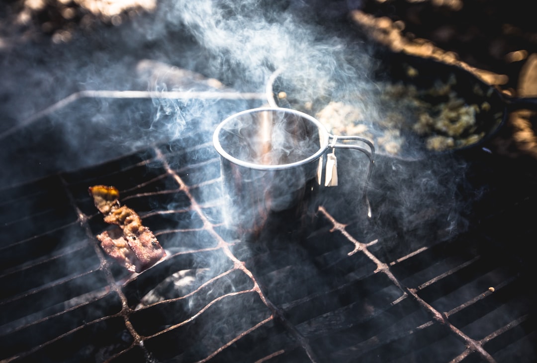 Smoke over a grill