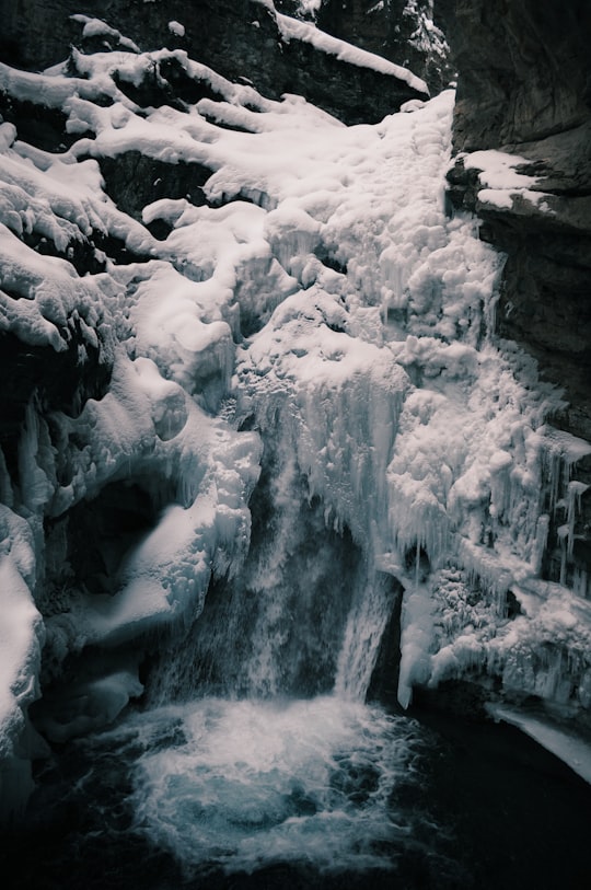 waterfall during winter in Johnston Canyon Canada