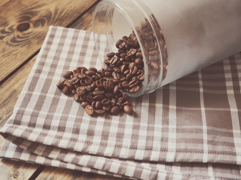 frasco de granos de café