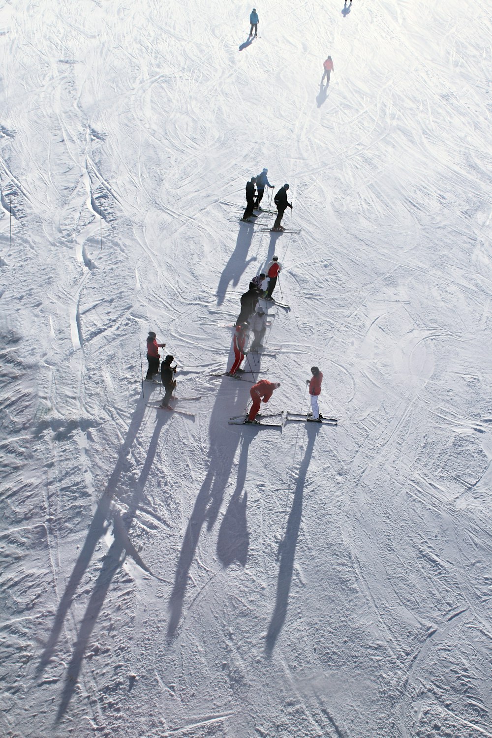 persone che sciano sulla neve durante il giorno