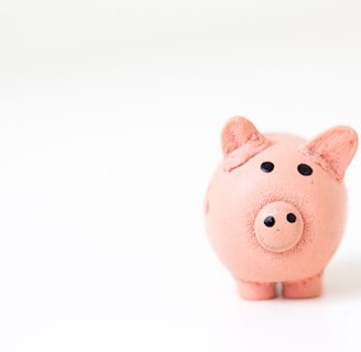 pink pig figurine on white surface