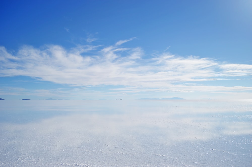 white clouds and blue sky