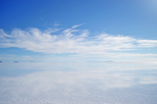white clouds and blue sky in Uyuni Bolivia