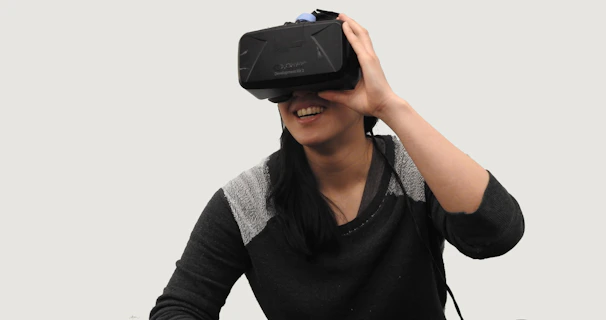 A group of employees taking micro-breaks using the VR station, showing relaxed and focused expressions.