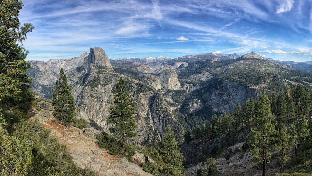 high angle view of mountain range