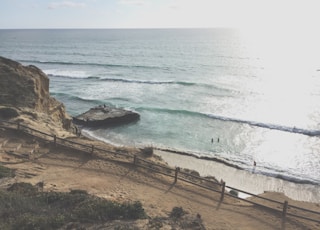 sea waves near rock formation