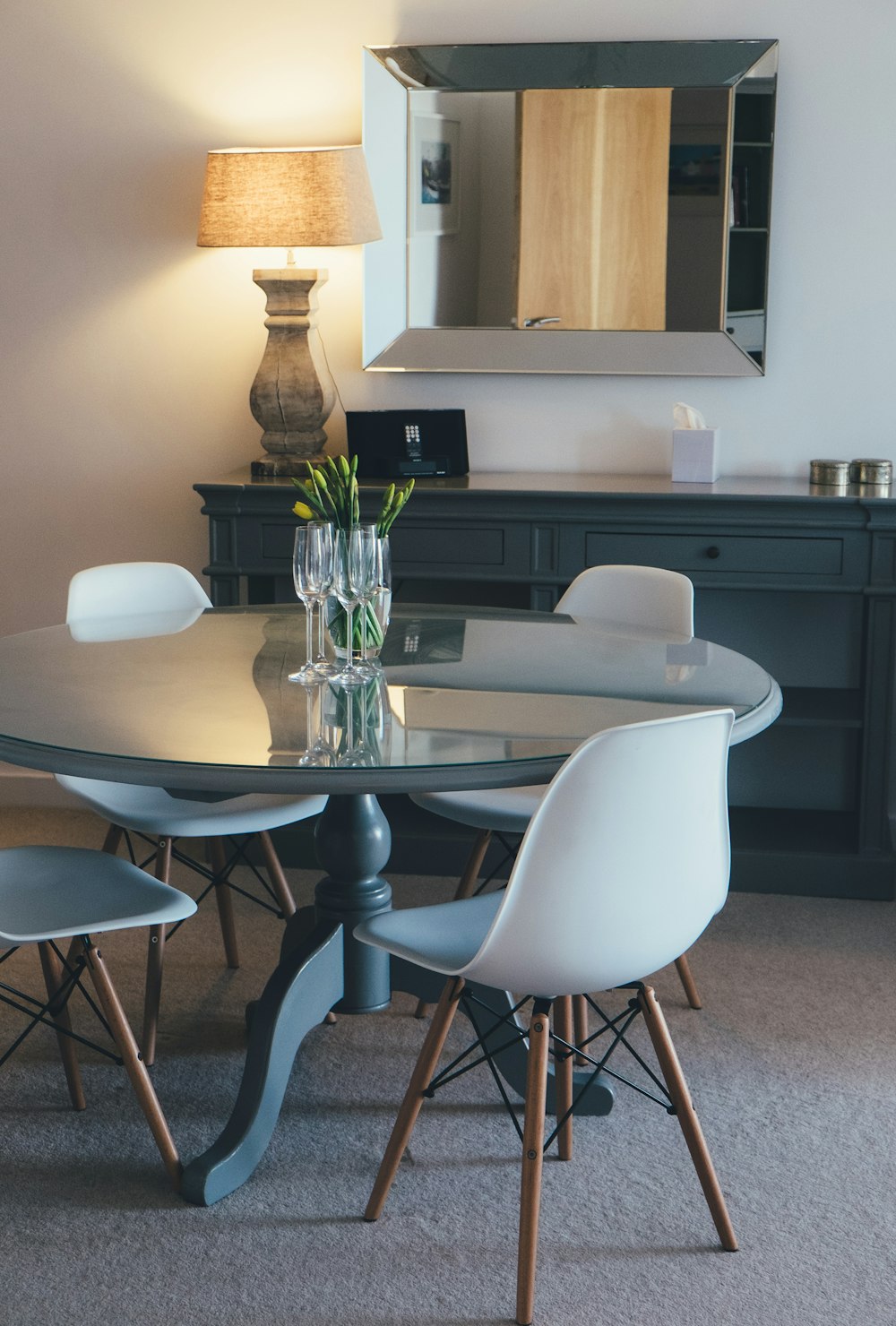 black-and-white 5-piece dining set