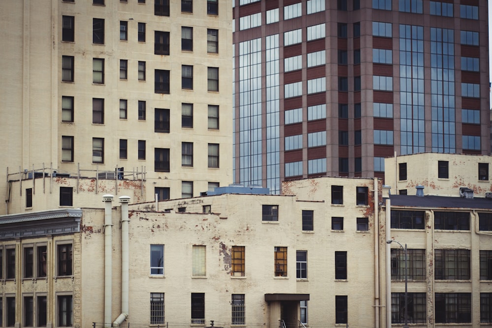 aerial photo of concrete buildings