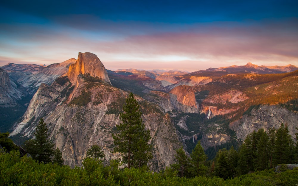 high-angle photography of mountain range