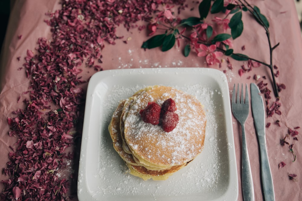 panqueque con fresas