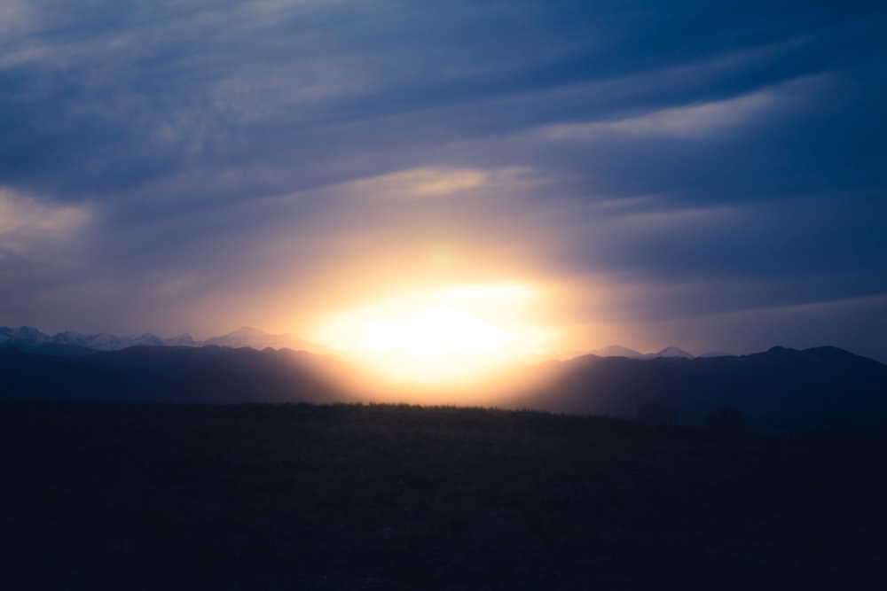 silhouette photography of mountain