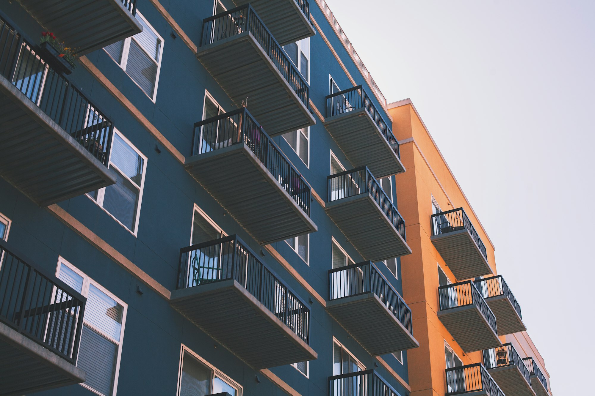 Blue and orange apartment