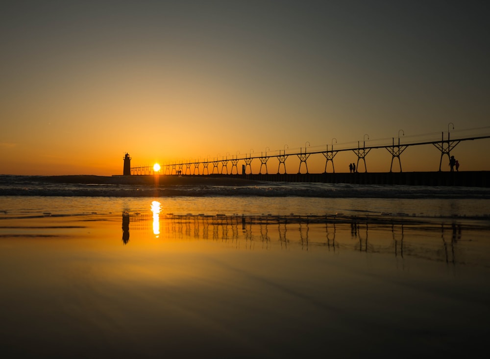 silhouette of bridge