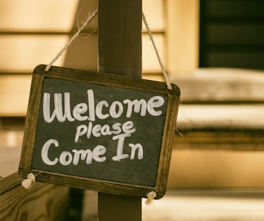 welcome signage on focus photography