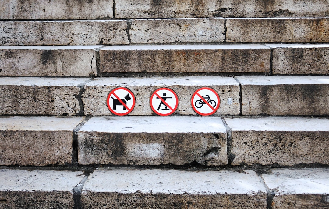 red and white concrete stairs