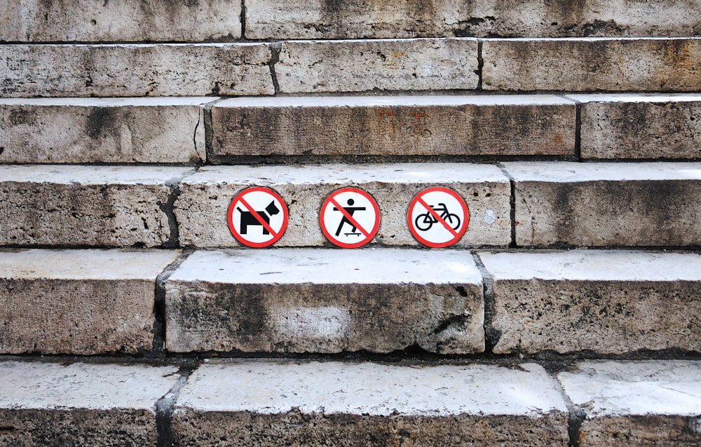 red and white concrete stairs