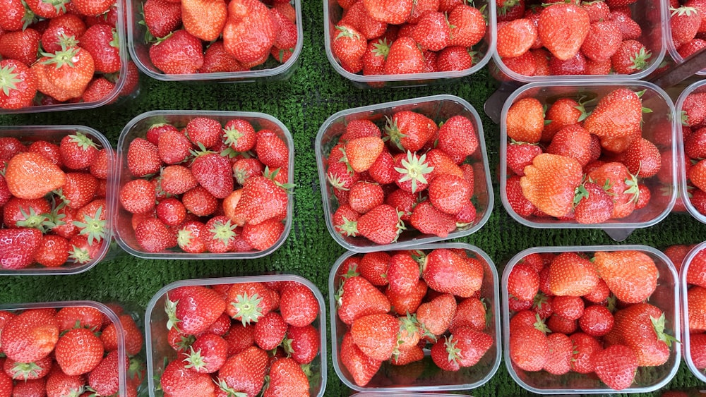 strawberries in clear pack lot