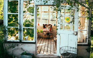 opened door of house