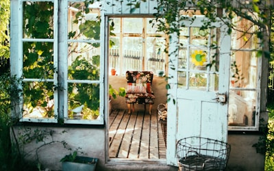 opened door of house