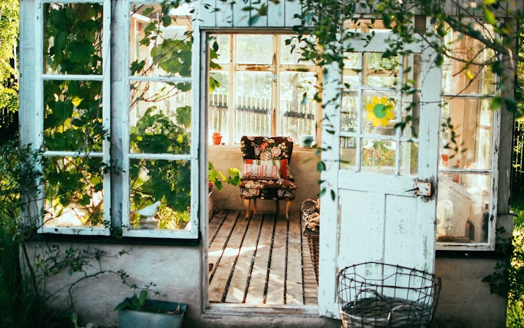 Greenhouse with colorful folding chair Love my work? buy me a coffee ☕ PayPal - a.smit@mac.com