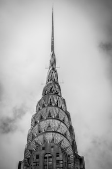 grayscale photo of building