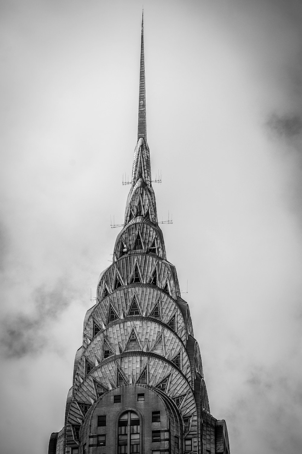 grayscale photo of building