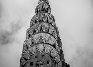 grayscale photo of building