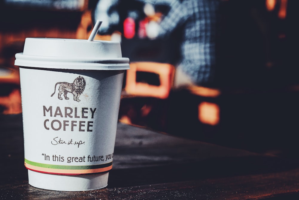 A cup of Marley Coffee.