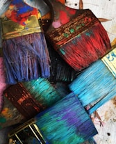 assorted-color paintbrushes